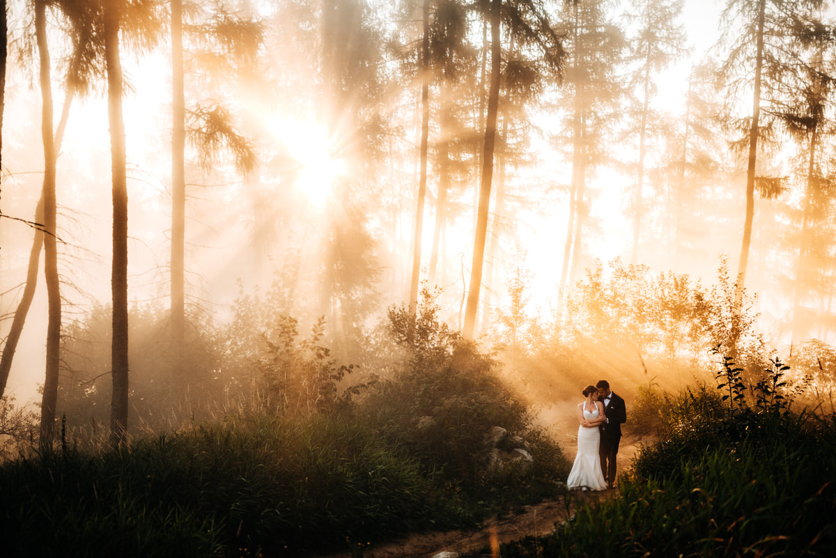 Wedding session in the fog